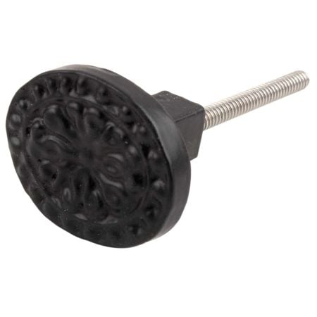 Black Oval Flower Metal Knobs